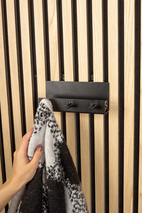 Hylla m/krokar Akustikpanel Svart Home>it